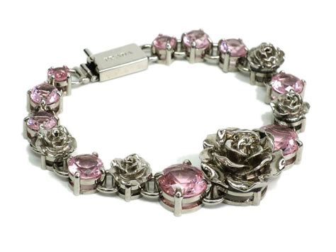 prada rose bracelet|prada silver necklace.